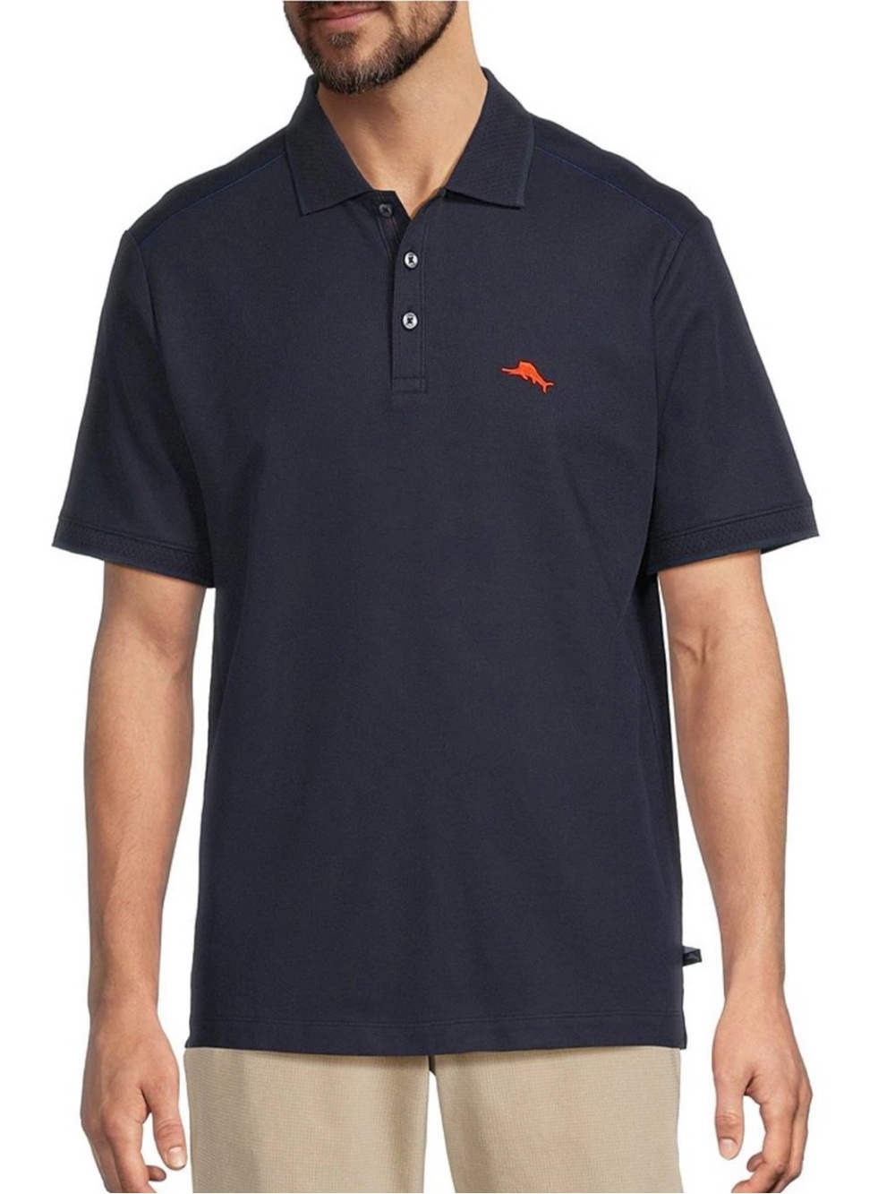 Tommy Bahama Supima Cotton Black Emfielder Icon Polo with IslandLogo M